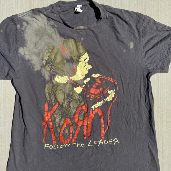 Korn 'Follow the Leader' Unisex T-Shirt Black Size Large, Distressed Nu Metal - Picture 2 of 6